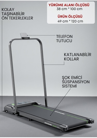 Dynamic Walkfitpad T500 Enerji Tasarruflu Yağlama Gerektirmeyen Koşu Bandı