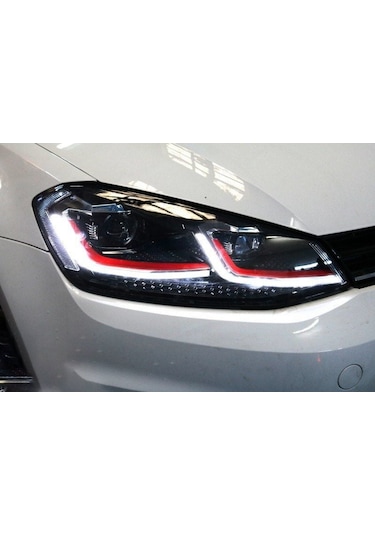 Autogp Vw Golf 7 Ön Lambası Far Bi-xenon 2012 / 2016 J Model Kırmızı 7.5 Görünüm