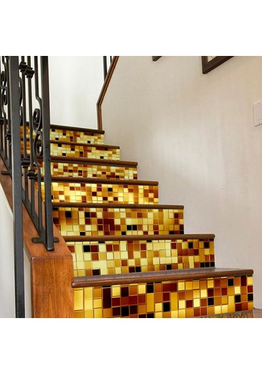 Geekyou 6 Adet Pvc Merdiven Sticker, 100x18 Cm, Anti-bakteriyel, Nem Koruyucu, Kolay Kurulum, Ev Dekorasyonu, Kesilebilir - Lt6p004 Model 4 Diğer