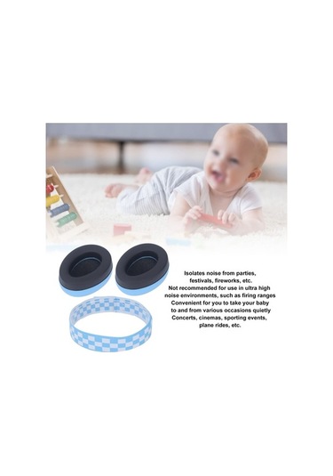 Maoyaya Mavi Elastik Bebek Kulak Muff Gürültü Bariyeri Uyku Seyahat