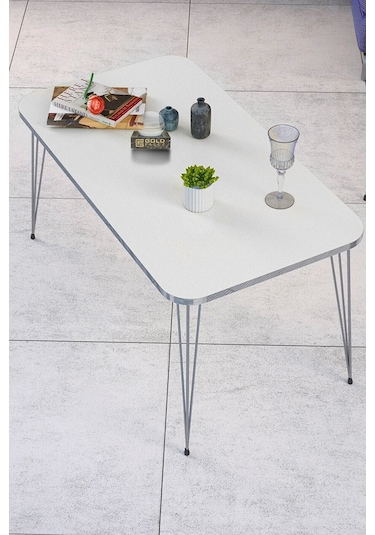 Zigon Sehpa Kr Ve Orta Sehpa Kr Set Gümüş Beyaz Tel