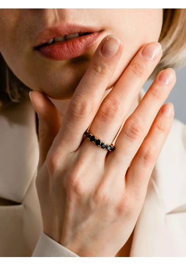 Lamponi 925 Ayar Gümüş Spinell İli Altın Kaplama Yüzük 239502995 Altın