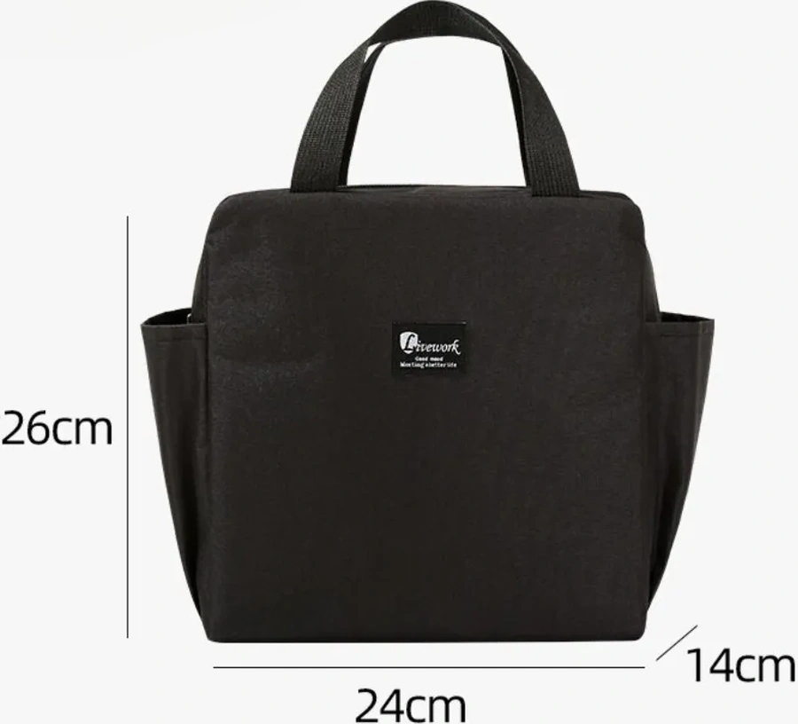 Slae Öğle Yemeği İçin Termo Çanta 446650718 Siyah