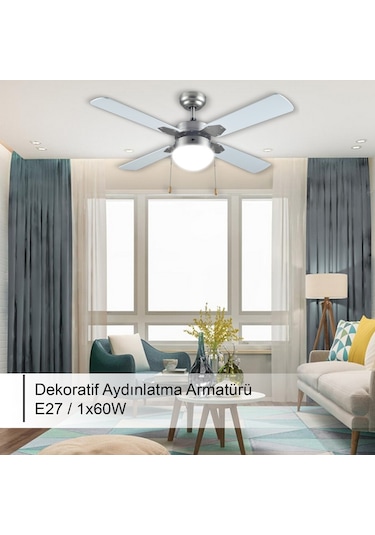 Rubenis RBT424 Slv Glob Tavan Vantilatörü