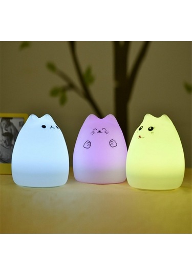 Sones Usb Şarj Yenilik Gece Işıkları Sevimli Çocuk Gece Lambası Uzaktan Kumanda Dokunmatik Sensör Işık Ev Dekor Aydınlatma Çok Renkli