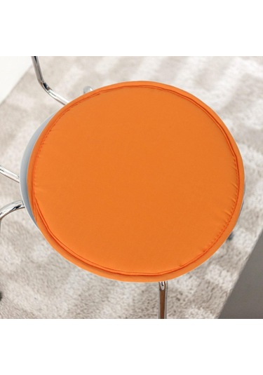 Suntek Yuvarlak Sandalye Koltuk Yastık Mutfak Zemin Pouf Turuncu Turuncu