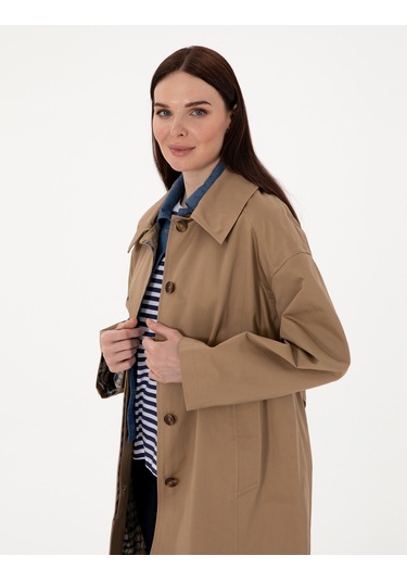 Pierre Cardin Kadın Camel Trençkot 50300872-vr015 CAMEL