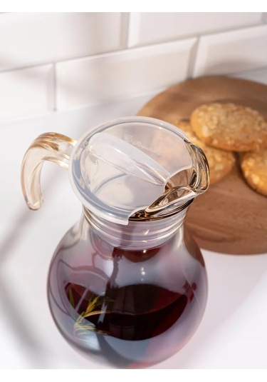 Purecrystal Cam Suluk Ve Meyve Suyu Sürahisi Kapaklı 281641218