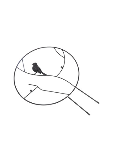 Fosenze Kuş Şekilli Demir Bahçe Trelli, Bitki Tutanaklı Dayanak, Rüzgar Korumalı Bahçe Dekorasyonu, Siyah, 30x40cm