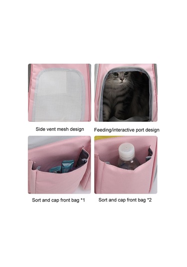 Evcil Hayvanlar Renkli Çift Omuz Çantası Kediler Ve Köpekler Kapsül Sırt Çantaları Taşıma Gezisi Model 6 Mavi