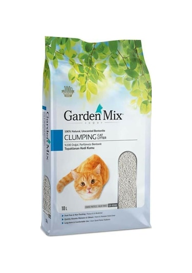 Garden Mix Parfümsüz Kalın Topaklaşan Bentonit Kedi Kumu 10 L