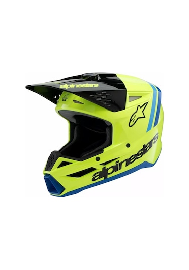 Alpinestars Sm3 Youth Radium Off-road Çocuk Genç Motosiklet Kaskı Sarı Siyah Mavi