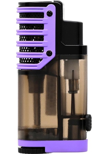 3 Pürmüz Jet Alev Delicili Puro Çakmağı Siyah/mor