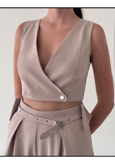 Kadın Ceket Takım İkili Takım Bej