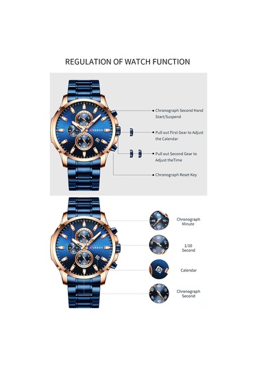 Curren 8348 Kuvars Erkek Kol Saati Paslanmaz Çelik Kayışlı Erkekler İçin Tarih Takvim Göstergesi Üç Alt Kadran İkinci Dakika Mikrosaniye Kronograf Su Geçirmez Parlak İskeletler Çok Renkli