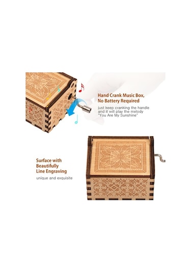Ulzyvf Ahşap Klasik Müzik Kutusu - 'gülüşün İzinde' Melodili El Yapımı Hediye