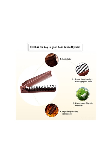 Lemestar Portatif Katlanabilir Saç Tarzı Combı: Isıya Dayanıklı Antistatik Abs+nilon, İnce-geniş Dişli, Saç Bakımı Ve Masaj Için