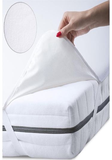 Divanev Pamuk Alez 90x190 Cm Tek Kişilik Yüzeyli Yatak Koruyucu Beyaz