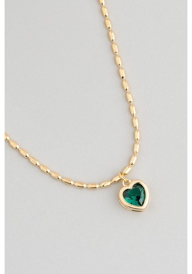 Mistik Kalp 18 Ayar Sarı Altın Kaplama 45 Cm Gümüş Minimal Kolye