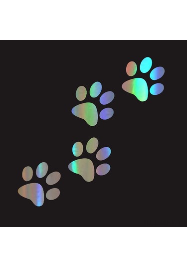 Monyee Vinil Araba Stickerları: Kedi Köpek Ayak İzi Desenli, Renkli Yansımalı, Su Geçirmez, Kolay Kurulum, Araba Dekorasyonu