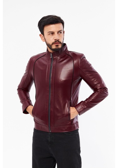 Derinss Der198 Hakiki Deri Erkek Bordo Mont 001