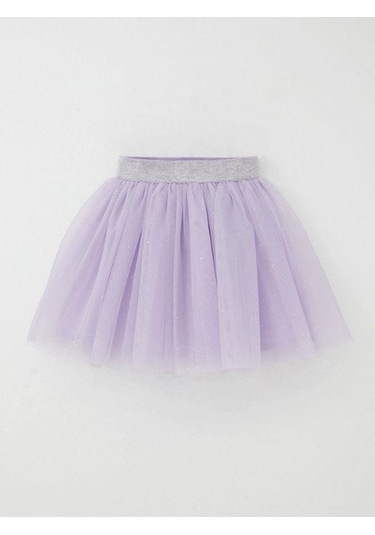 Kız Çocuk Lila Simli Tütü Etek-15494 Lila