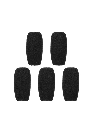 Hfambition 5 Adet Siyah C Tipi Mikrofon Köpük Koruması - 48mm Yükseklik, Gürültü Azaltıcı, Lapel/lavalier Uyumlu 23mm Dış/12mm İç Çap