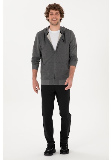 U.s. Polo Assn. Erkek Antrasit Melanj Hırka Örme 50313748-vr081 Antrasit Melanj