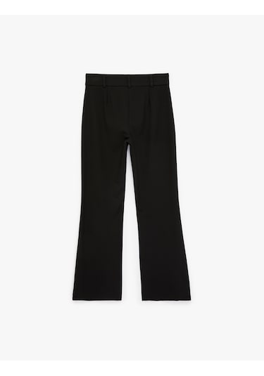 Koton Slim Fit İspanyol Paça Kumaş Pantolon Siyah 6sak40218pw Siyah