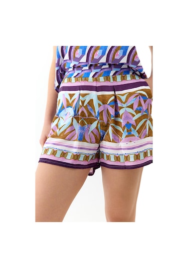 Amarelle Liberty Mor Desenli İnce Askılı, Şortlu Pijama Takımı