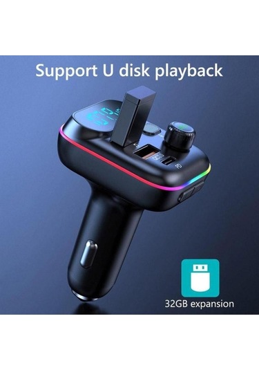Sones T70 Araba Mp3 Çalar Fm Verici Bluetooth Usb Araç Mobil Şarj Cihazı İle Qc3.0 Hızlı Şarj U Disk Müzik Çalar Fm Modülatör