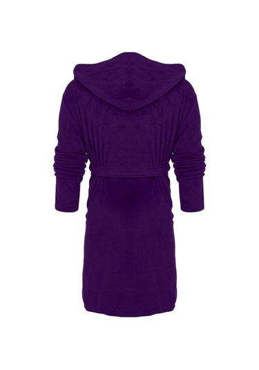 Flybuy Erkek Uzun Kapşonlu Bornoz, Sıcak Gecelik, Uzun Kollu, Rahat Desenli Mavi