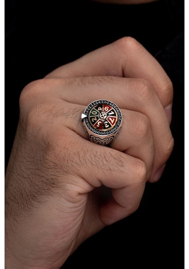 Las Vegas Rulet Model Döner Başlı Erkek Gümüş Yüzük