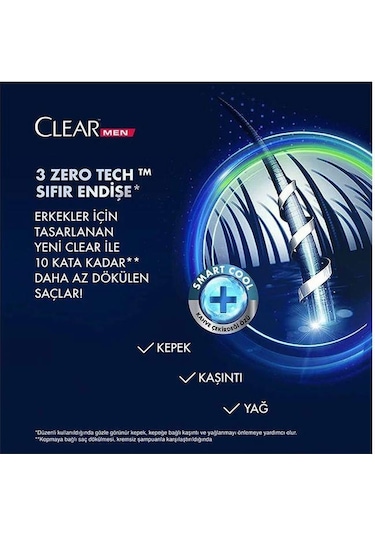 Clear Men Cool Sport Mentol Jel Formül Kepeğe Karşı Etkili Şampuan 350 ML