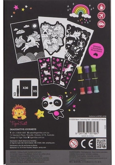 Tiger Tribe Neon Boyama Seti - Unicorns And Friends