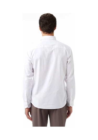 Erkek Beyaz Slim Fit Gömlek-11434 Beyaz