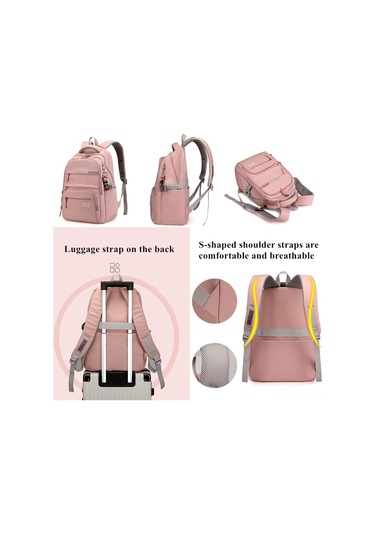 Yifomall Kadın Çanta, Ortaokul-ilköğretim, Nylon Materyal, Ağırlık 600g, 12.6lx17.7hx8.6w, Çift Taraflı Cep, Ön Bölme Organizatör, Pembe Renk, Hafif Ve Dayanıklı Sırt Çantası Çok Renkli