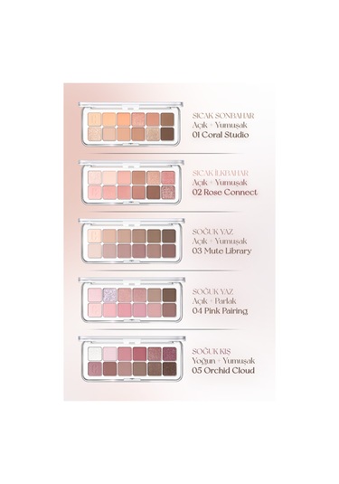 Hafif Dokulu Yoğun Renklere Sahip Göz Farı Paleti Clıo Pro Eye Palette Air 08 Latte Senior 08