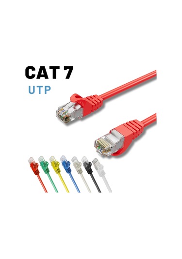 Irenıs Kırmızı 2 Metre Cat7 Utp Ethernet Network İnternet Lan Ağ Kablosu