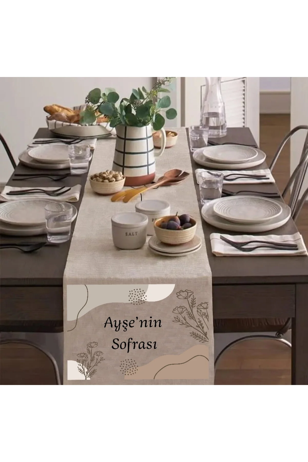 Kişiye Özel Yazılı Modern Runner, Runer, Masa Örtüsü, Sofranıza Zarafet Katın Runner, Masa Örtüsü Çok Renkli