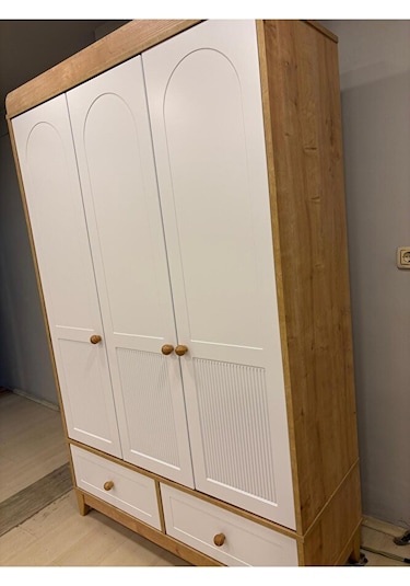 Marin 3 Kapılı Dolap, Bebek Ve Genç Odası Dolap Beyaz