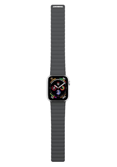 Watch 42mm Uyumlu Kordon Youngkit Klasik Magnetik Tak Çıkar Soft Strap Kayış Gri