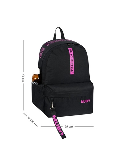 Geniş Hacimli Günlük Ve Okul Kullanımına Uygun Unisex Siyah Fuşya Sırt Çantası Pwcnt005 Siyah Fuşya