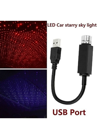 Szypzstore Araba Led Yıldızlı Gökyüzü Işıkları Araba Iç Atmosfer Tavan Gece Yıldız Işığı Lambası Usb Atmosfer Işıkları 2pu0h4 Beyaz