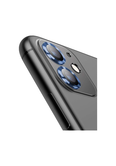 Buff Apple Uyumlu iPhone 11 / 12 / 12 Mini Kamera Metal Lens Koruyucu Lacivert