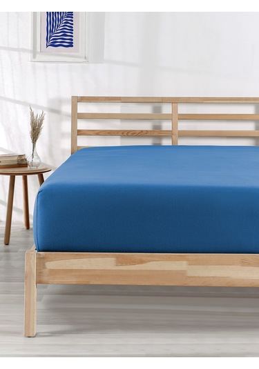 %100 Pamuklu Tek/çift Kişilik Lastikli Çarşaf Fitted Jersey Penye Çarşaf Lacivert