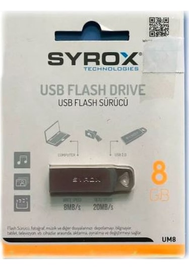 Syrox SYX-UM8 8 GB Usb 2.0 Flash Bellek