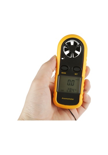 Vkemall El Tutanabilir Dijital Mini Rüzgar Hızı Ve Sıcaklık Ölçer - Led Işık, Mevcut/maksimum/ortalama Okuma, Çok Amaçlı Kullanım