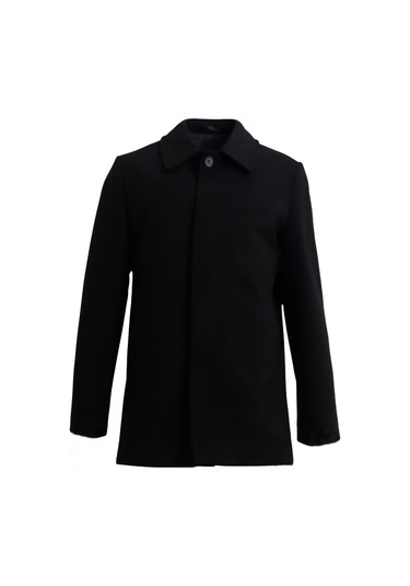 Uki Siyah Kaşe Kaban Siyah