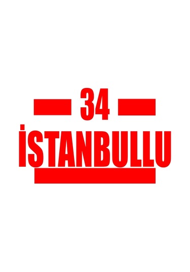 34 İstanbullu Araba Sticker 17x17 Cm Kırmızı